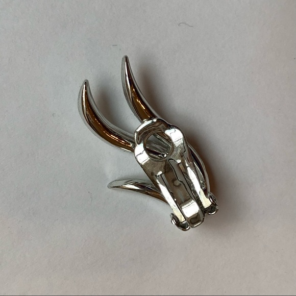 Lot 5 Pair Clip On Earrings Vintage Rhinestone Crystal Silver Gold Tone Costume - Picture 4 of 15